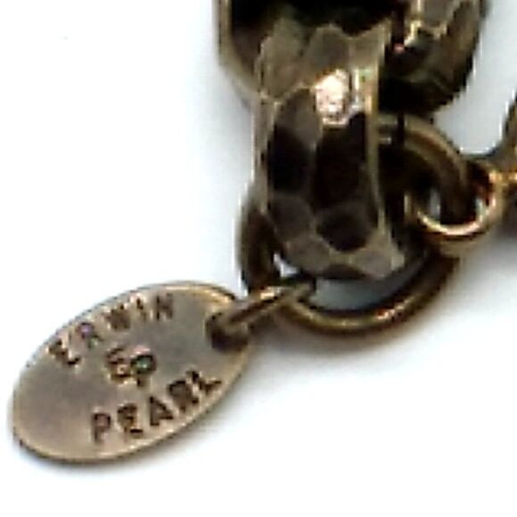 Vintage EP Erwin Pearl Hammered Chunky Rolo Chain Link Bracelet Unisex - Picture 4 of 16